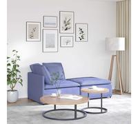 vidaXL Divano Modulare con Poggiapiedi e Cuscini in Tessuto Jeans Blu