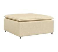 vidaXL Modulo Poggiapiedi Divano Modulare Crema 100x100x48 cm, divano componibile, modulo poggiapiedi, pouf in tessuto, divano poggiapiedi, pouf