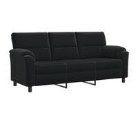 vidaXL Divano nero, 214 x 85 x 93 cm, in velluto