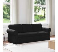 vidaXL Divano Nero 215 x 82 x 80 cm Tessuto