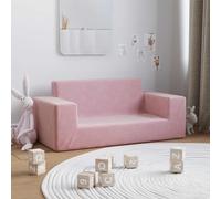 vidaXL Divano per Bambini 2 Posti in Morbido Peluche Rosa
