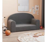 vidaXL Divano per Bambini a 2 Posti Antracite in Morbido Peluche