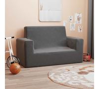 vidaXL Divano per Bambini a 2 Posti Antracite in Morbido Peluche, Divano Bambini 2 posti, Mini Divano, Poltrona per Bambini, Divano Bambini Doppio