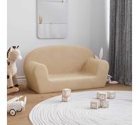 vidaXL Divano per Bambini a 2 Posti Crema in Morbido Peluche