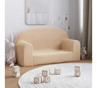 vidaXL Divano per Bambini a 2 Posti Crema in Morbido Peluche