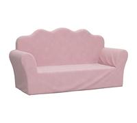 vidaXL Divano per Bambini a 2 Posti Rosa in Morbido Peluche