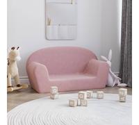 vidaXL Divano per Bambini a 2 Posti Rosa in Morbido Peluche