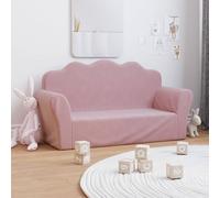 vidaXL Divano per Bambini a 2 Posti Rosa in Morbido Peluche