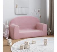 vidaXL Divano per Bambini a 2 Posti Rosa in Morbido Peluche