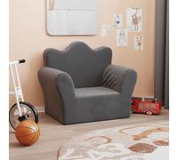 vidaXL Divano per Bambini Antracite in Morbido Peluche