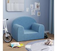 vidaXL Divano per Bambini Blu in Morbido Peluche