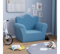 vidaXL Divano per Bambini Blu in Morbido Peluche