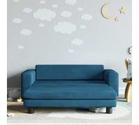 vidaXL Divano per Bambini con Poggiapiedi Blu 100x50x30 cm in Velluto