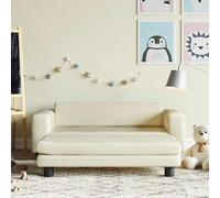 vidaXL Divano per Bambini con Poggiapiedi Crema 100x50x30cm Similpelle