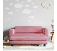 vidaXL Divano per Bambini con Poggiapiedi Rosa 100x50x30 cm in Velluto