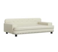 vidaXL Divano per Bambini Crema 90x53x30 cm in Similpelle, Mini Divano, Sofa per Bambini, Poltrona per Divano per Bambini, Divano per Sala Giochi
