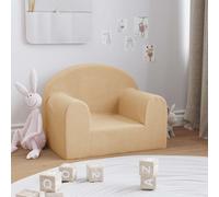 vidaXL Divano per Bambini Crema in Morbido Peluche