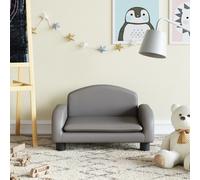 vidaXL Divano per Bambini Grigio 50x40x30 cm in Similpelle