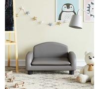 vidaXL Divano per bambini Grigio 50x40x30 cm in similpelle