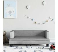 vidaXL Divano per Bambini Grigio Chiaro 80x45x30 cm in Velluto