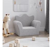 vidaXL Divano per Bambini Grigio Chiaro in Morbido Peluche