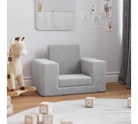 vidaXL Divano per Bambini Grigio Chiaro in Morbido Peluche