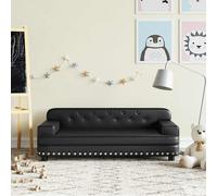 vidaXL Divano per Bambini Nero 90x53x30 cm in Similpelle