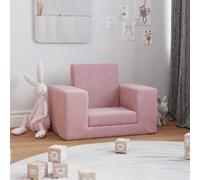 vidaXL Divano per Bambini Rosa in Morbido Peluche, Mini Divano, Poltrona per Bambini, Poltrona, Divano per Piccoli, Divano, Poltrona per Piccoli