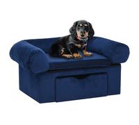 vidaXL Divano per Cani con Cassetto Blu 75x50x38 cm in Peluche