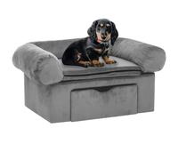 vidaXL Divano per Cani con Cassetto Grigio 75x50x38 cm in Peluche