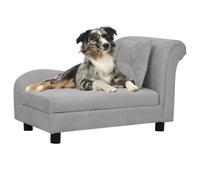 vidaXL Divano per Cani con Cuscino Grigio 83x44x44 cm in Peluche