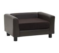 vidaXL Divano per Cani Divanetto Casina Divanetto Branda Sedia Poltrona Animali Cuccia Cuccioli Materasso Marrone 60x43x30 cm in Peluche e Similpelle
