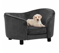 vidaXL Divano per Cani Grigio Scuro 69x49x40 cm in Peluche