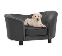 vidaXL Divano per Cani Grigio Scuro 69x49x40 cm in Peluche e Similpelle