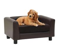 vidaXL Divano per Cani Marrone 60x43x30 cm in Peluche e Similpelle