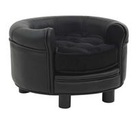 VIDAXL - Divano per Cani Nero 48x48x32 cm in Peluche e Similpelle