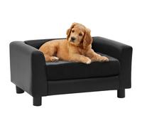 vidaXL Divano per Cani Nero 60x43x30 cm in Peluche e Similpelle