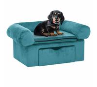 vidaXL Divano per cani Turchese 75 x 50 x 38cm Peluche