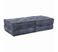 vidaXL Divano Pouffe Modulare a 2 Posti in Tessuto Indigo