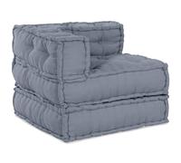 vidaXL Divano Pouffe Modulare a 3 Posti Convertibile in Tessuto Grigio di