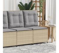 vidaXL Divano Reclinabile da Giardino con Cuscini Beige in Polyrattan