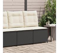 vidaXL Divano Reclinabile da Giardino con Cuscini in Polyrattan Nero