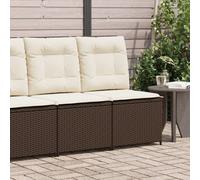vidaXL Divano Reclinabile da Giardino con Cuscini Marrone Polyrattan