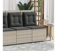 vidaXL Divano Reclinabile Giardino Cuscini Grigio Chiaro in Polyrattan