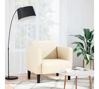 vidaXL Divano Sedia con Braccioli Crema 54 cm Tessuto a Coste