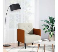 vidaXL Divano Sedia con Braccioli Crema 55 cm in Velluto