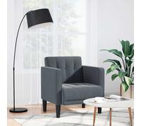 vidaXL Divano Sedia con Braccioli Grigio Scuro 53 cm in Velluto