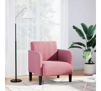 vidaXL Divano Sedia con Braccioli Rosa 54 cm in Velluto