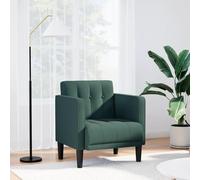 vidaXL Divano Sedia con Braccioli Verde Scuro 53 cm in Tessuto