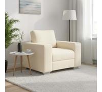 vidaXL Divano Sedia Crema 100x77x82 cm Tessuto di Velluto a Coste